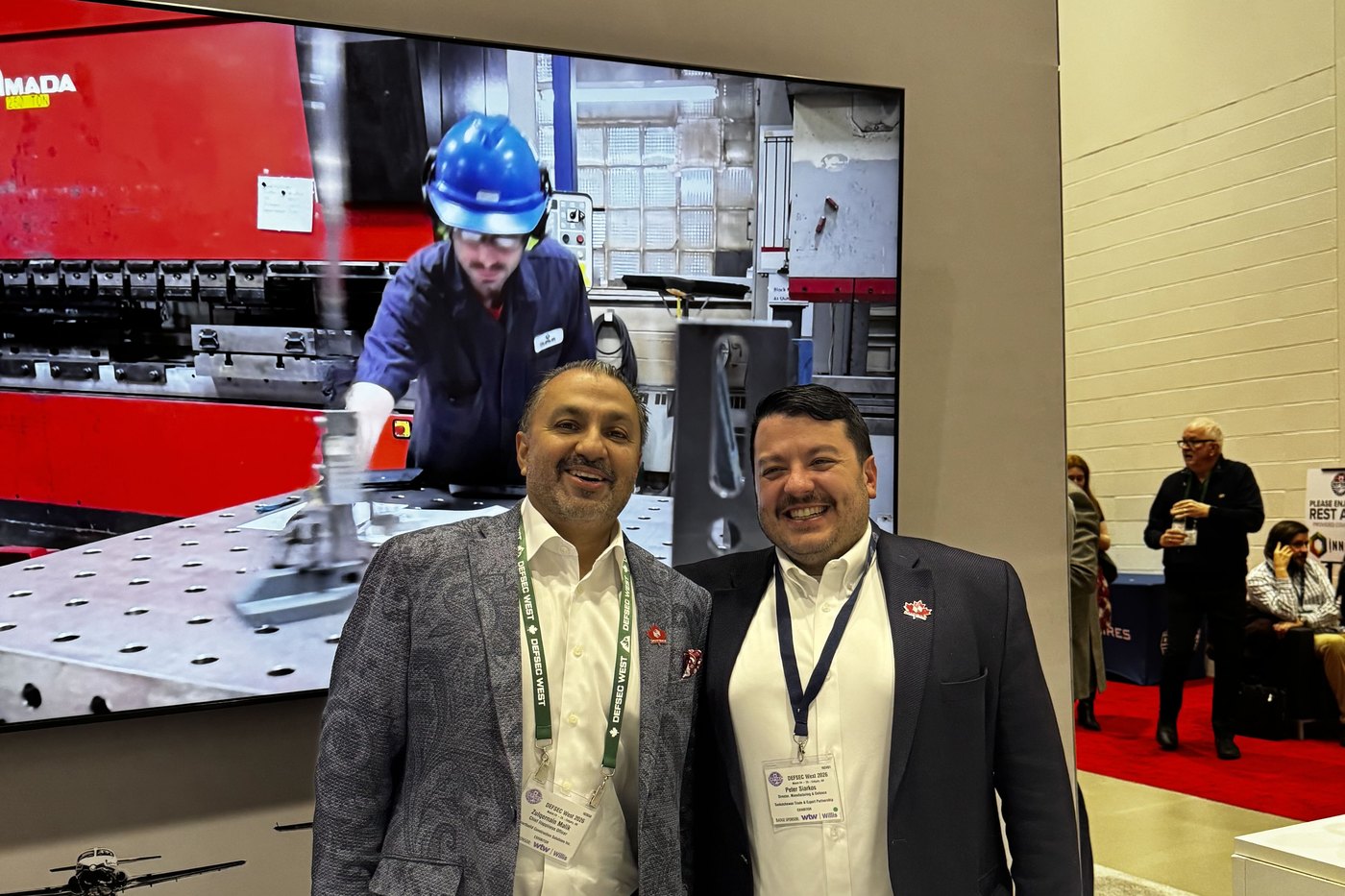 Zulq Malik with a colleague at the SMARTBUILD stand at DEFSEC West